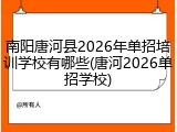 南阳唐河县2026年单招培训学校有哪些(唐河2026单招学校)