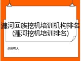 瀍河回族挖机培训机构排名(瀍河挖机培训排名)