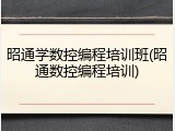 昭通学数控编程培训班(昭通数控编程培训)