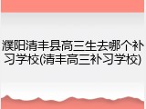 濮阳清丰县高三生去哪个补习学校(清丰高三补习学校)