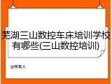 芜湖三山数控车床培训学校有哪些(三山数控培训)