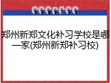 郑州新郑文化补习学校是哪一家(郑州新郑补习校)