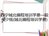 西宁城北编程培训学费一般多少钱(城北编程培训学费)
