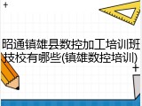 昭通镇雄县数控加工培训班技校有哪些(镇雄数控培训)