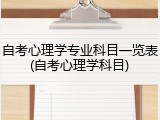 自考心理学专业科目一览表(自考心理学科目)