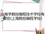 上海学数控编程技术学校有哪些(上海数控编程学校)