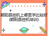 朝阳县挖机上哪里学比较好(朝阳县挖机培训)