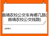 曲靖农校公交车有哪几路(曲靖农校公交线路)