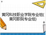 黄冈科技职业学院专业组(黄冈职院专业组)
