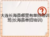 大连长海县哪里有单招培训班(长海县单招培训)
