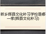 新乡辉县文化补习学校是哪一家(辉县文化补习)