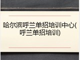 哈尔滨呼兰单招培训中心(呼兰单招培训)