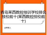青岛莱西数控培训学校排名技校前十(莱西数控技校前十)