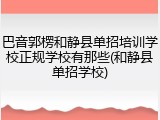 巴音郭楞和静县单招培训学校正规学校有那些(和静县单招学校)