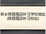 新乡辉县精品补习学校地址(辉县精品补习校址)