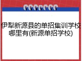 伊犁新源县的单招集训学校哪里有(新源单招学校)