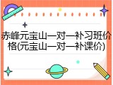 赤峰元宝山一对一补习班价格(元宝山一对一补课价)