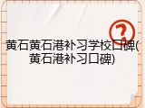 黄石黄石港补习学校口碑(黄石港补习口碑)