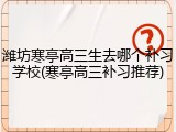 潍坊寒亭高三生去哪个补习学校(寒亭高三补习推荐)