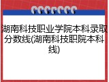 湖南科技职业学院本科录取分数线(湖南科技职院本科线)
