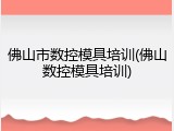 佛山市数控模具培训(佛山数控模具培训)