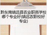 黔东南镇远县农业职高学校哪个专业好(镇远农职校好专业)