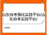 山东自考强化实践平台(山东自考实践平台)