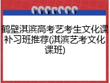 鹤壁淇滨高考艺考生文化课补习班推荐(淇滨艺考文化课班)