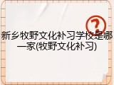 新乡牧野文化补习学校是哪一家(牧野文化补习)