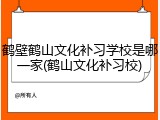 鹤壁鹤山文化补习学校是哪一家(鹤山文化补习校)