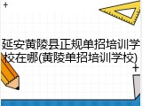 延安黄陵县正规单招培训学校在哪(黄陵单招培训学校)