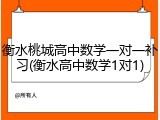 衡水桃城高中数学一对一补习(衡水高中数学1对1)
