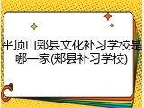 平顶山郏县文化补习学校是哪一家(郏县补习学校)