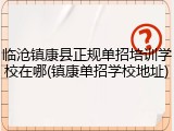 临沧镇康县正规单招培训学校在哪(镇康单招学校地址)