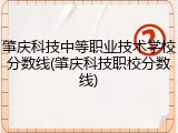 肇庆科技中等职业技术学校分数线(肇庆科技职校分数线)