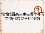 忻州代县高三生去哪个补习学校(代县高三补习校)