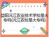 益阳沅江农业技术学校是大专吗(沅江农校是大专吗)