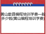 黄山歙县编程培训学费一般多少钱(黄山编程培训学费)