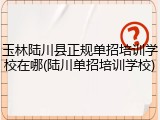 玉林陆川县正规单招培训学校在哪(陆川单招培训学校)
