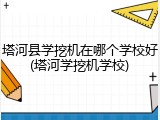 塔河县学挖机在哪个学校好(塔河学挖机学校)