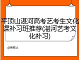 平顶山湛河高考艺考生文化课补习班推荐(湛河艺考文化补习)