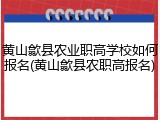 黄山歙县农业职高学校如何报名(黄山歙县农职高报名)