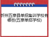 忻州五寨县单招集训学校有哪些(五寨单招学校)