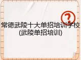 常德武陵十大单招培训学校(武陵单招培训)
