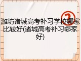 潍坊诸城高考补习学校哪家比较好(诸城高考补习哪家好)
