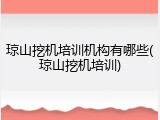 琼山挖机培训机构有哪些(琼山挖机培训)