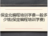 保定北编程培训学费一般多少钱(保定编程培训学费)