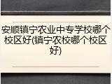 安顺镇宁农业中专学校哪个校区好(镇宁农校哪个校区好)