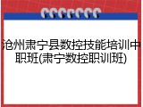 沧州肃宁县数控技能培训中职班(肃宁数控职训班)