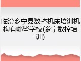 临汾乡宁县数控机床培训机构有哪些学校(乡宁数控培训)